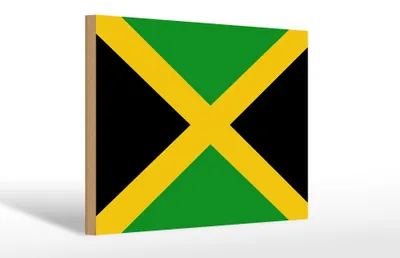 Produktbild von Holzschild Flagge Jamaikas 30x20cm flag of Jamaica