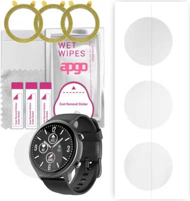 Produktbild von apgo 3 Stück Schutzfolie, klar, kompatibel mit Hama Fit Watch 6910 Smartwatch, Hydrogel Displayschutzfolie mit Positionierhilfe, Displayfolie, robust und kratzfest