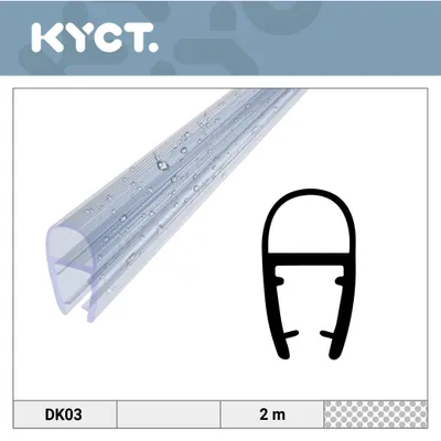 Zdjęcie produktu dla Uszczelka prysznicowa 6–7 mm, szkło 10 x 2 m – zamienna uszczelka z PVC, uszczelka do drzwi prysznicowych, uszczelka do kabiny prysznicowej DK03