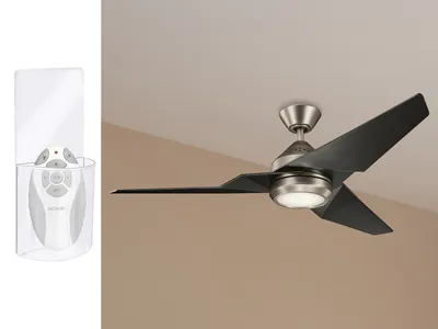 Produktbild von Moderner Deckenventilator leise Ø 152cm mit Licht & Fernbedienung Schwarz Silber
