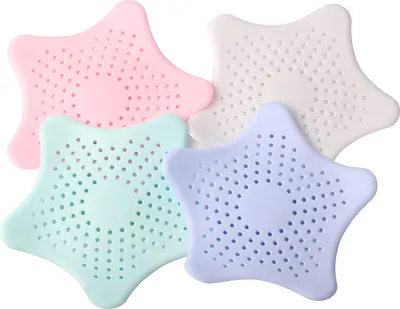 Produktbild von Silikon Abflusssieb für Duschen, Waschbecken Filter,Kanalisation Abfluss Sieb Silikon-Hält Abflüsse Frei von Haaren und Kleinteilen(4 Stück)