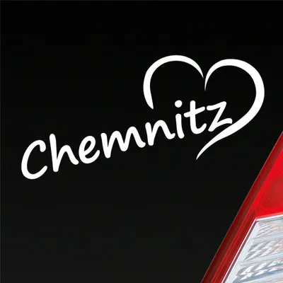Produktbild von Auto Aufkleber Chemnitz Herz Stadt City Heart Love Liebe 19,5x8 cm Weiss Matt Sticker Heckscheibenaufkleber