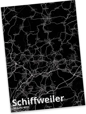 Produktbild von Mr. & Mrs. Panda Postkarte Schiffweiler - Geschenk, Stadt Dorf Karte Landkarte Map Stadtplan, bildkarte, einzelkarte, Postkarten, Ansichtskarten, Grußkarte
