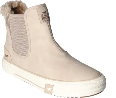 Produktbild von Mustang Damen Stiefelette Schlupfstiefelette Sneaker Stretcheinsatz 1410-601, Größe:38 EU, Farbe:Beige
