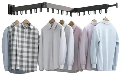 Produktbild von Ruhhy Wand - Kleiderstander - 103 bis 127 cm - schwarz - zusammenklappbar - drehbarer Kleiderbugel