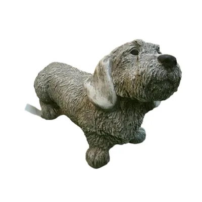 Produktbild von Rauhaardackel Hund Figur für den Garten, aus Steinguss Neu Frostfest Witterungsbeständig als Steinfigur, Tierfigur zur Gartengestaltung SO-824