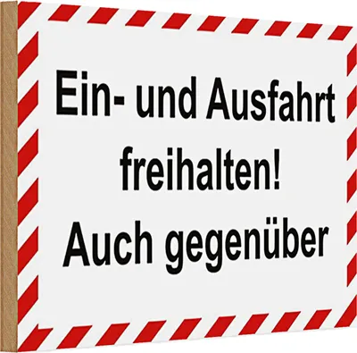 Produktbild von Holzschild Parken 30x20cm Ein-und Ausfahrt freihalten