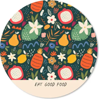 Produktbild von MuchoWow® Mauspad Mousepad Sprichwörter - Gutes Essen essen - Zitate 40x40 cm - Mousepads - Maus Mat - Pad - Mausunterlage - Schreibtisch Accessoires