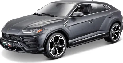 A gray Lamborghini Urus model car is shown from a front-side angle on a white background.