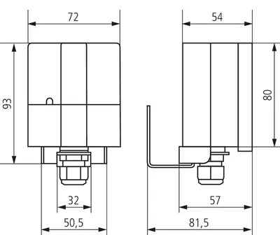 Produktbild von THEBEN AG THEB Helligkeitswertsender 133EIB/KNX LUNA EIB/KNX 110x72x54mm