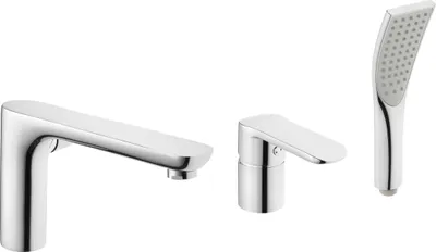Produktbild von BADLAND Badewannenarmatur Wasserhahn SIROS Wannenarmatur für Badezimmer in Silber