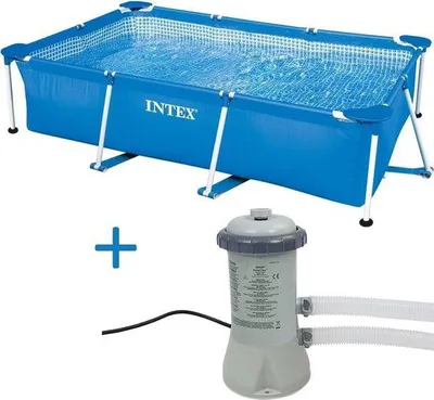 Produktbild von Schwimmbecken Metallrahmenpool 300x200x75 cm + 12V-Filterpumpe