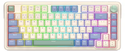 Produktbild von REDRAGON K673CPG-RGB-PRO Ucal Pro, Verkabelt & Kabellos, USB + RF Wireless + Bluetooth, Mechanischer Switch, Weiß, Blau