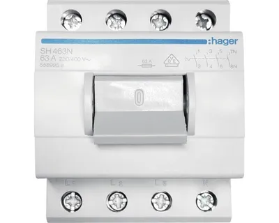 Zdjęcie produktu dla Hager SH463N, Wyłącznik strunowy, 63 A