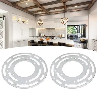 Productafbeelding van 2 Set Verlichtingsarmatuur Montagebeugel 4in Universele Verlichtingsarmatuur Montage Roestvrijstalen Cirkel Dwarsbalk Plafond Ventilator Plaat Volledige Installatie Accessoires