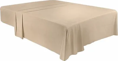 Zdjęcie produktu dla Prosty prześcieradło z miękkiej, szczotkowanej mikrofibry, 150 x 200 cm, beżowe