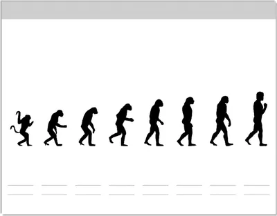 Produktbild von Wallario Ordnerrücken Sticker, selbstklebend für schmale Ordner, 8 Stück, Motiv Evolution - Die Entwicklung des Menschen