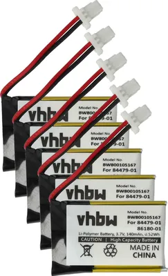 Produktbild von vhbw 5x Akku Ersatz für Plantronics 84479-01, 86180-01 für Wireless Headset Kopfhörer (140 mAh, 3,7 V, Li-Polymer)