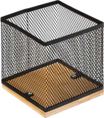 Zdjęcie produktu dla Organizer na biurko, bambus/metal, 10 x 10 x 10 cm