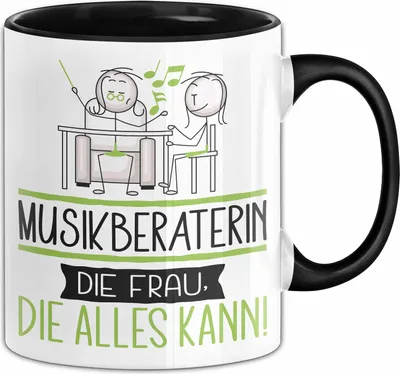 Produktbild von Musikberaterin Geschenk Tasse Becher Die Frau Die Allen Kann Geschenkidee für eine Musikberaterin Lustig (Schwarz)
