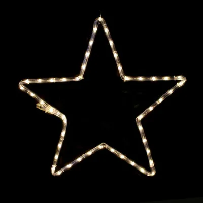 Immagine prodotto di ACA Stella di Natale illuminata per esterni, 48 LED, cavo flessibile da 2 m, bianco caldo, IP65, 55 cm, cavo di alimentazione da 1,5 m X08481215N