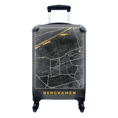 Produktbild von MuchoWow® Koffer Handgepäck Trolley Rollkoffer Kleine Reisekoffer mit 4 Rollen - Stadtplan - Karte - Bergkamen - Gold - Deutschland - Karte - Cabin Size < 55x40x23 cm & 55x40x20 cm - Fotokoffer - Kabinenkoffer - Boardgepäck - Reise-Box - Reisekoffer - Reisegepäck - Koffer mit Bild - Trolley für Kinder