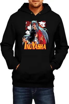 Obrázek produktu pro Pánská Mikina S Kapucí Japan Manga Anime Comics Animation Inuyasha, Man M / Černá