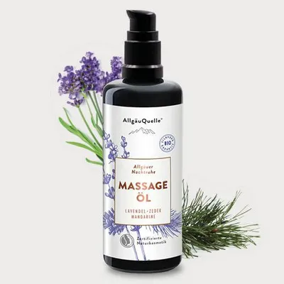 Produktbild von Bio Massageöl Allgäuer Nachtruhe mit Lavendel, Zeder und Mandarine