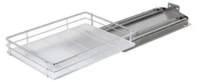 Produktbild von Gewürzregal ausziehbar | Großer Korb | Gewürzständer aus Edelstahl | Schrankeinsatz für die Küche | Regal Organizer | Teleskop-Gewürzregal für Schränke und Schubladen