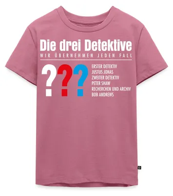 Produktbild von Spreadshirt Die Drei Fragezeichen Detektive Visitenkarte Kinder Premium T-Shirt, 122/128 (6 Jahre), Mauve