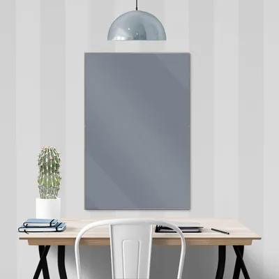 Produktbild von banjado Magnettafel aus Glas, beschreibbar, 80x120cm groß, ESG Sicherheitsglas mit Motiv Silber Metallic [MTGH8-0026]