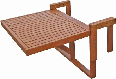Zdjęcie produktu dla Stolik balkonowy Barkeley 985089, wiszący, brązowy, 64 x 65 x 44/52 cm