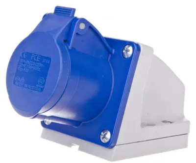 Produktbild von Feste Steckdose 16A 3P 230V blau IP44 /kleines Gehäuse/ 113-6K