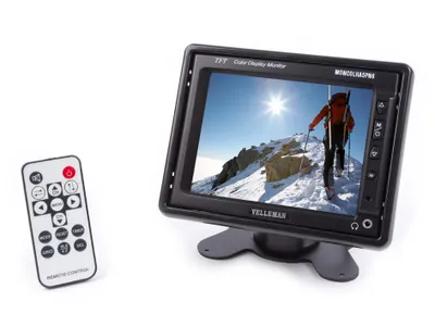 Produktbild von Velleman 5,6" TFT-LCD-Monitor mit Frontsteuerung, ideal für Auto, Wohnmobil und Sicherheit,