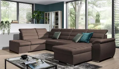 Produktbild von Couchgarnitur PASCARA U-Form mit Schlaffunktion-Braun /Otto.. Rechts