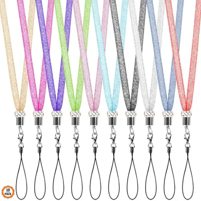 Imagen del producto de Dadabig, juego de 10 llaveros con mosquetón y detalles brillantes, en 10 colores diferentes