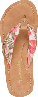 Produktbild von Tamaris Damen Pantolette Zehentrenner mit gemustertem Stoffriemen 1-27149-46, Größe:39 EU, Farbe:Pink