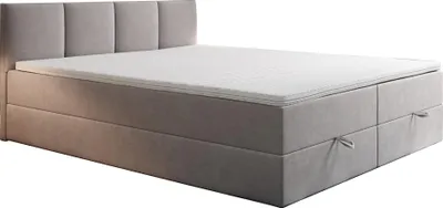 Image de TRADA Royal Lit Boxspring 160x200 avec sommier Matelas Bonell H3 et surmatelas Gris