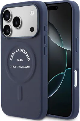 Image de Coque arrière Karl Lagerfeld pour iPhone 17 Pro bleu marine