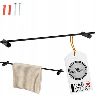Produktbild von DABSTORY Tomzo Handtuchhalter Schwarz Edelstahl 80 cm