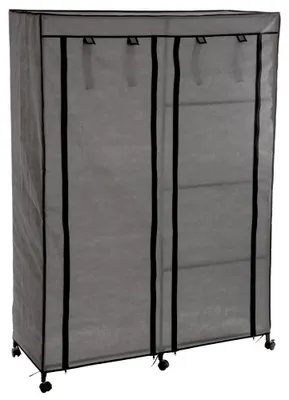 Produktbild von Textilgarderobe für Kleidung, 118x48x168 cm, schwarz