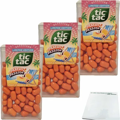 Produktbild von tic tac Peachy Passion 3er Pack (3x54g Dose) + usy Block