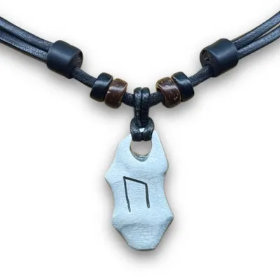Produktbild von HANA LIMA | Leder Halskette Uruz Rune Wikinger Kelten Kette Schmuck Herren Damen Schmuck