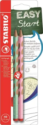 Image de STABILO EASYgraph Pastel HB Crayons à graphite pour droitiers Vert Rose - 2 pièces
