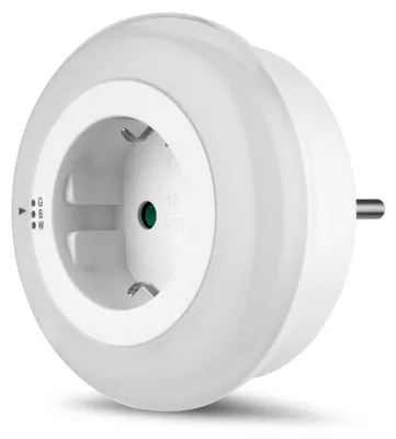Obrázok produktu pre Nočná lampička, 3 farby, LED, zásuvka s automatickým stmievaním, 0,5 W, 5 lux, biela
