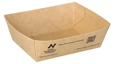 Produktbild von 160 Snacktrays, Pappe "NOTPLA" 3,5 cm x 7 cm x 9 cm braun