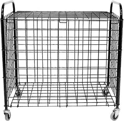 Obrázek produktu pro Přepravní Vozík Ocelový Skládací S Kolečky A Víkem o - 92X91X61 cm