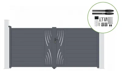 Produktbild von Flügeltor elektrisch 3,5m VELETA H.160cm + Drehtorantrieb HICKER B200