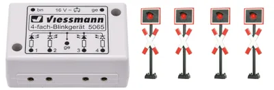 Produktbild von Viessmann 5800 - N Andreaskreuze, 4 Stück mit Blinkelektronik - Neu