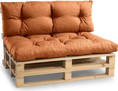 Produktbild von Palettenkissen, Gartensofakissen, Sitzkissen, N_PPI (Set Sitzkissen 120x80 + Rückenlehne 120x40, Orange)